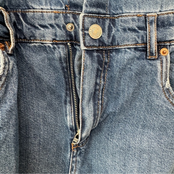 Zara Contrasting Denim Jean Dress Long Sleeve Size 13-14 - Picture 3 of 6